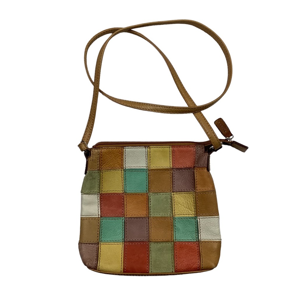 Fossil Crossbody Multicolor Patchwork Leather Bag… - image 3